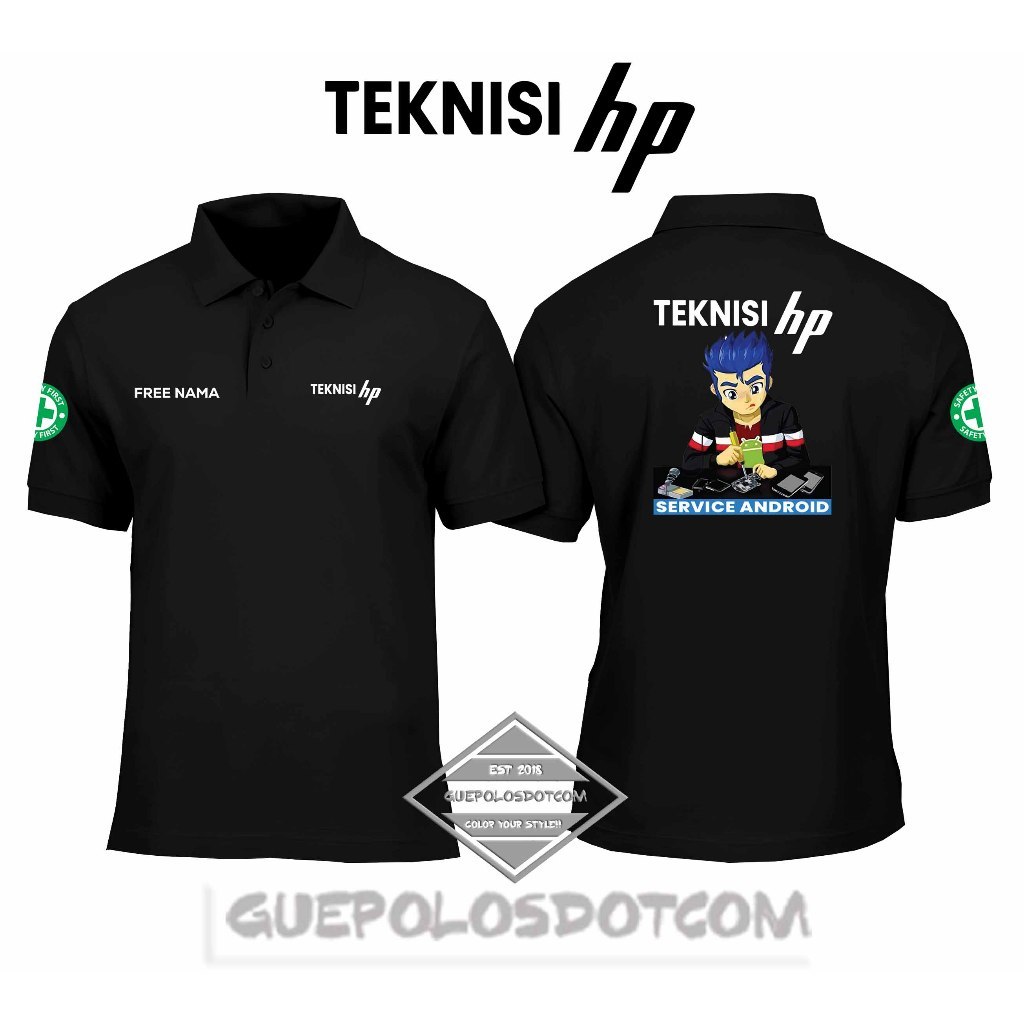 TECHNICIAN POLOSHIRT SAFETY FIRSThp FREE NAME - TECHNICIAN COLLAR SHIRT SAFETY FIRST LOGOhp FREE NAM