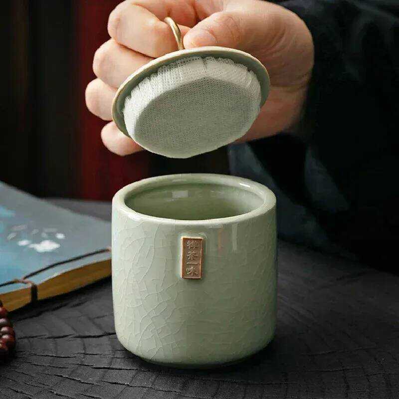 Ceramic Jar, Portable Travel Sealed -Proof Storage Jar, Living Room S Set Accessories Cajas，Storage