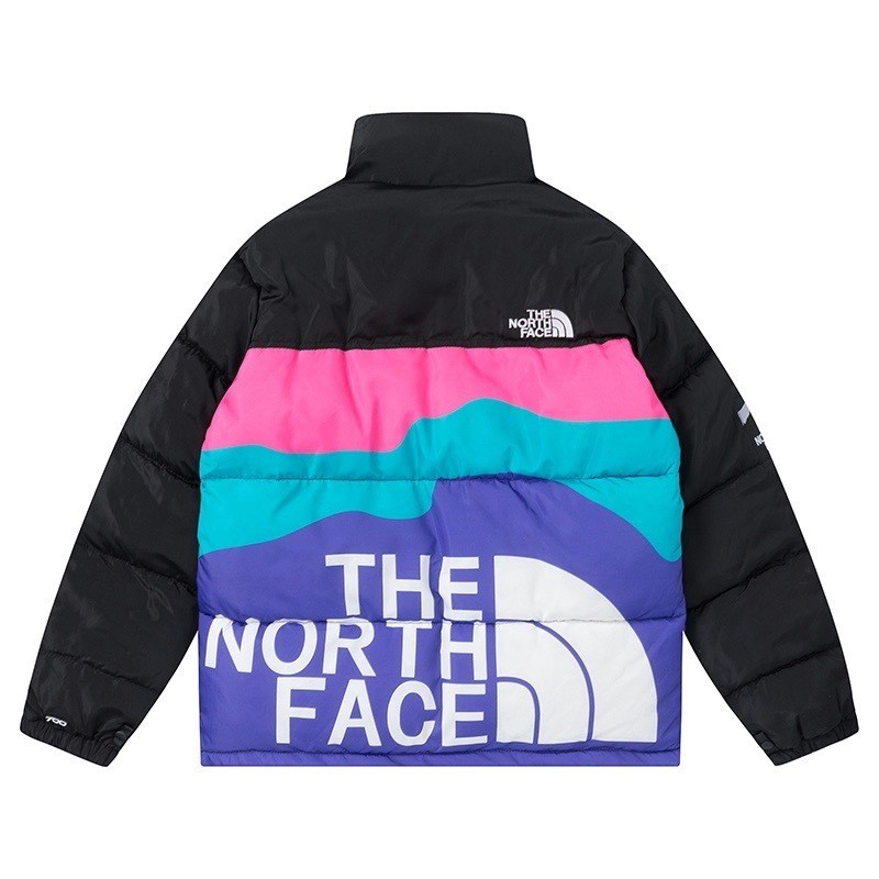 พร้อมสต็อกเย็บปักถักร้อย 700 The Face North 1996 สีดําสีเทาสายรุ้งหนาลงผ้าฝ้าย