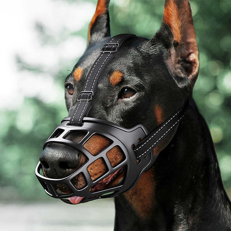ตะกร้อครอบปากสุนัข Anti-Bite Anti-Break ฟรีหน้ากากน้ําดื่มขนาดกลางขนาดใหญ่สุนัข Doberman สุนัขด้านข้