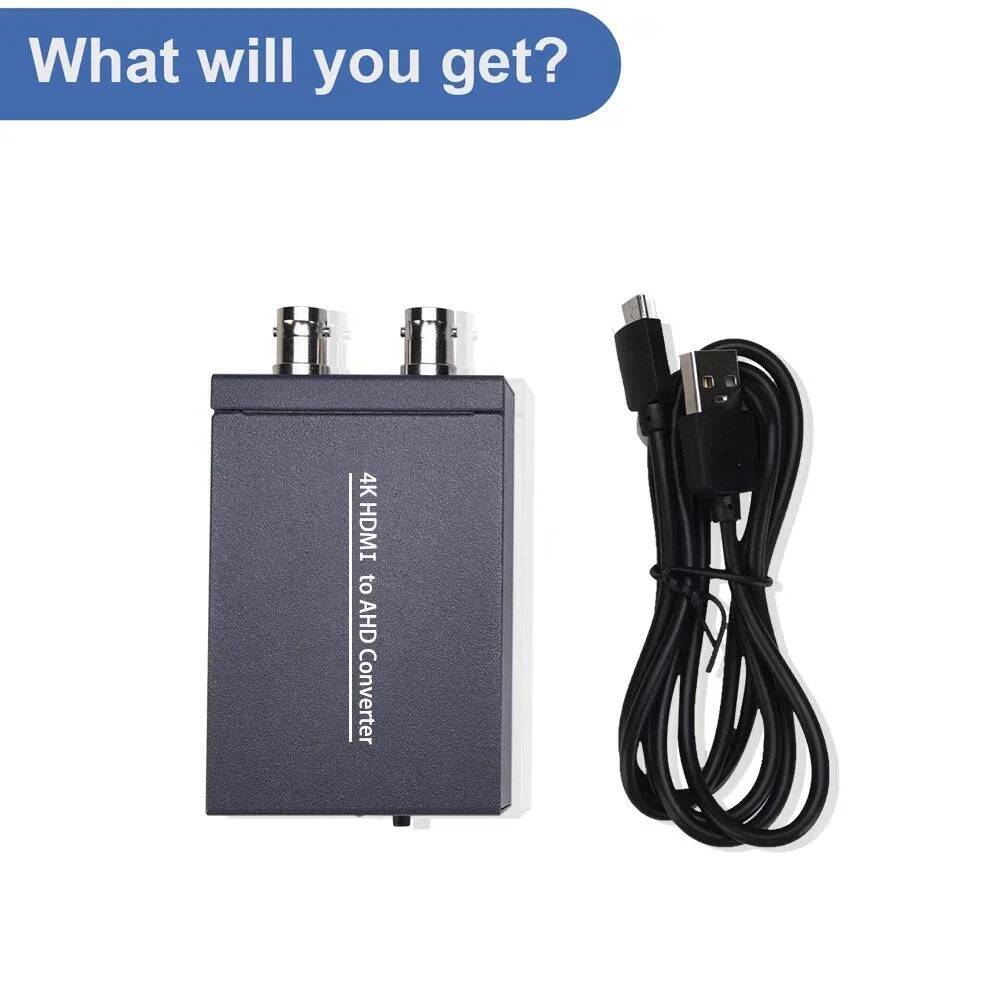 4K HDMI To AHD Converter 4K 60Hz อินพุต HDMI 1080p จอแสดงผล BNC AHD Out สําหรับคอมพิวเตอร์พีซีกล้อง 