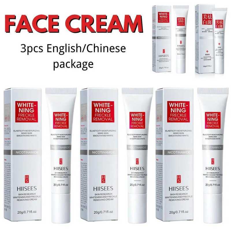 3 ชิ้น Face Whitening Freckle ครีมบํารุงผิวหน้าลบสีดํา, Melasma Dark Spot Acne Deposits VE บํารุง Sk