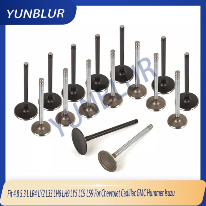 16pcs Engine Part Intake Exhaust Valve Set Fit 4.8 5.3 L LR4 LY2 L33 LH6 LH9 LY5 LC9 L59 For Chevro
