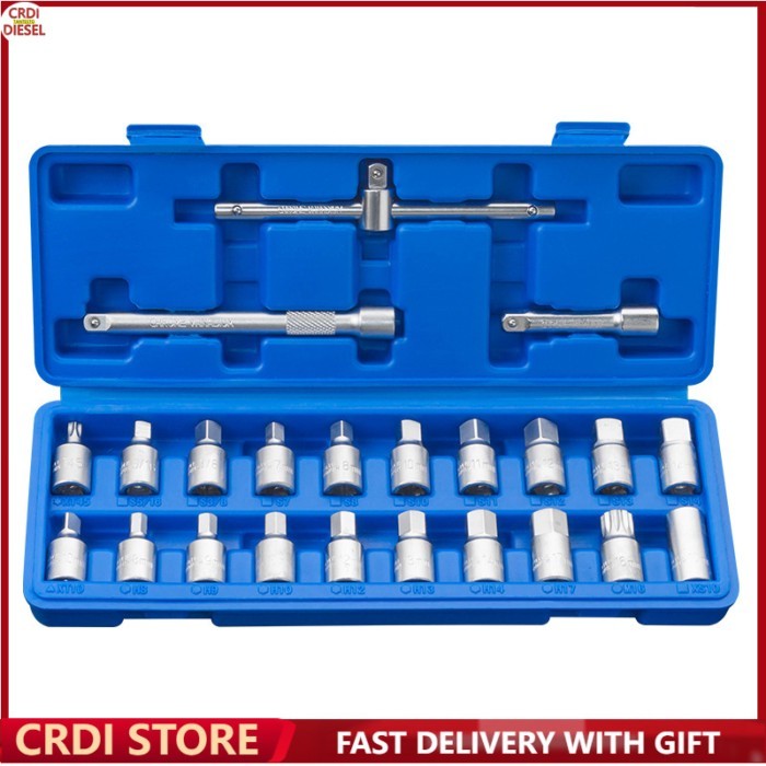23pcs Automotive Oil Drain Screw Wrenches Set