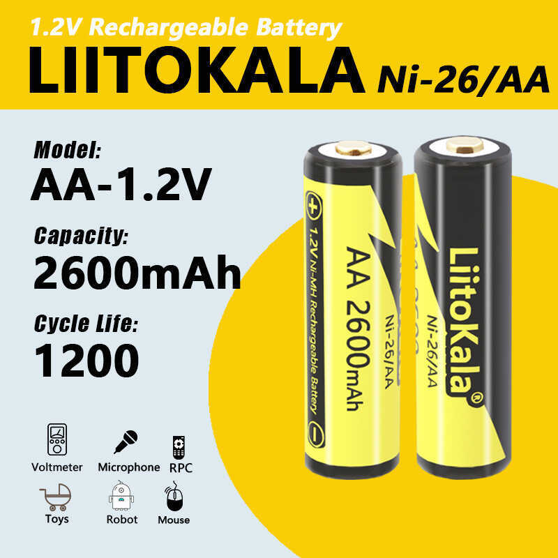 เฉพาะสำหรับแบตเตอรี่ของเล่น Liitokala Ni-Mh AA Ni-Aa 2600 Mah 1.2V แบตเตอรี่แบบชาร์จได้