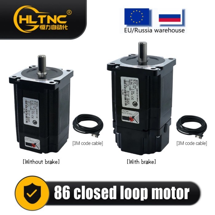 Nema34 Close Loop Stepper Motor 86HB250-82B 118B 152B With 3M Encoder Cable 4.5/8/12N.m 643/1143/17