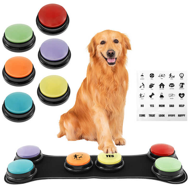 Communiion Buttons With Nonslip Mat Voice Recording Button For Pet Training Buzzer 30 Second Record
