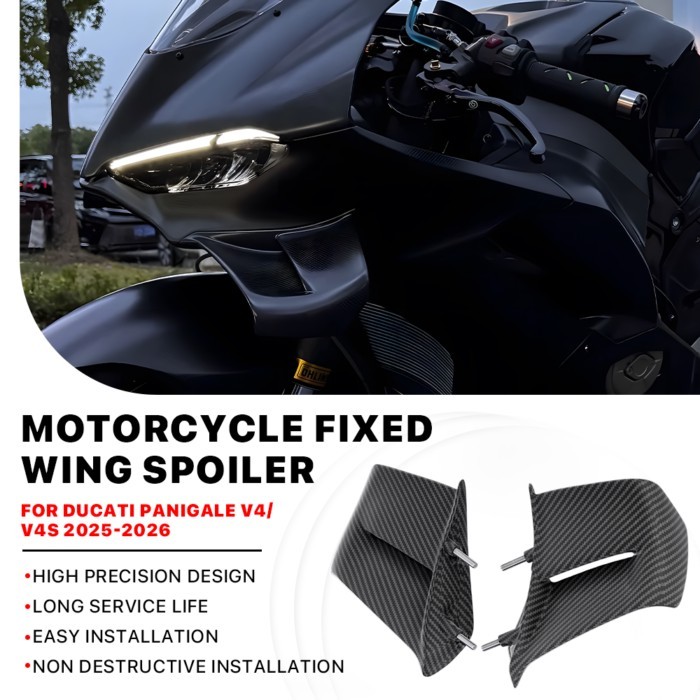 For DUCATI PANIGALE V4 V4S V4R SP 2025 2026 Motorcycle Front Fairing Side Winglets Spoiler Air Defl