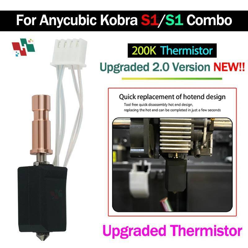 TA สําหรับ Anycubic Kobra S1 Hotend เซรามิคอัพเกรดใหม่ Hotend สําหรับ Kobra S1 Combo หัว S1C 3d เครื