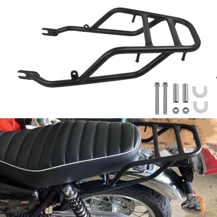 For Kawasaki W800 ABS W 800 CAFE Rear Luggage Rack Sissy Bar Shelf And Backrest Touring Tail Rail C