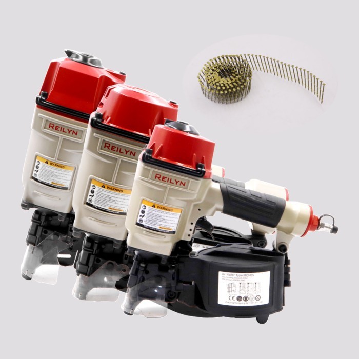 Reilyn Coil Nailer CN57 CN70 CN80 Pallet Nailing Gun 50-80mm Air Nailer for Roof Furniture Sheathin