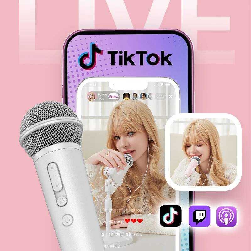 Record Microphone With Earphone Feedback, Karaoke Mic Works With Spotify, Smule, Youtube, Music, TJ