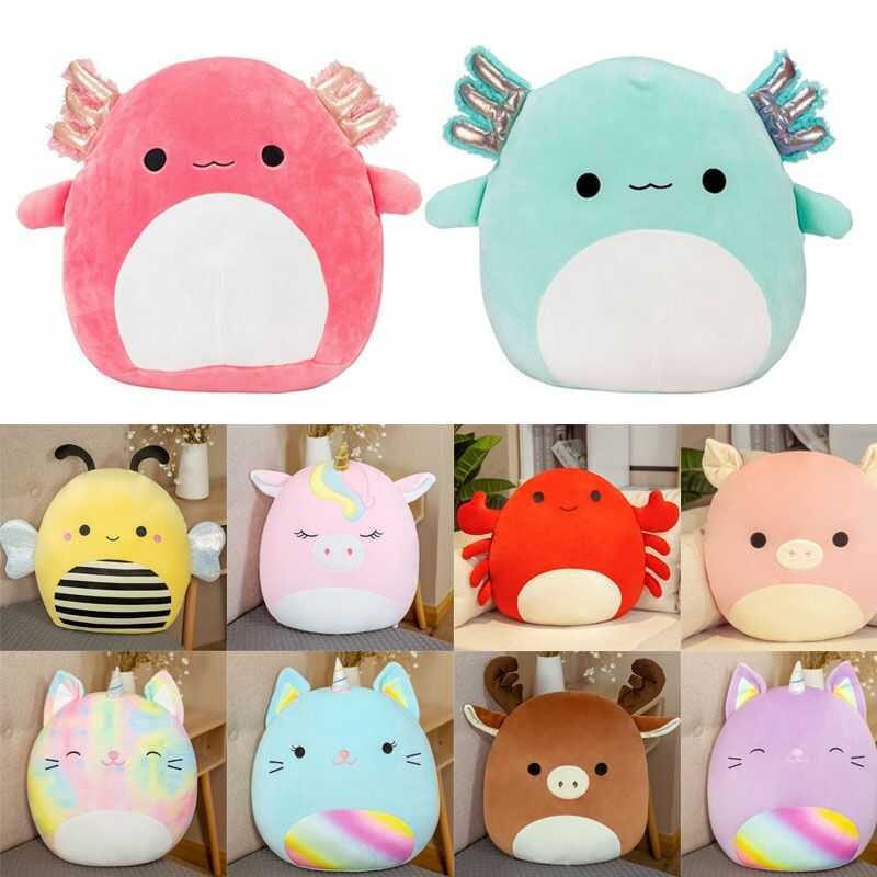 ws Stuffed Toys Axolotl l Green Pink Anastasia Plush Plushie Doll Soft Squishmallow Pillow For Kids