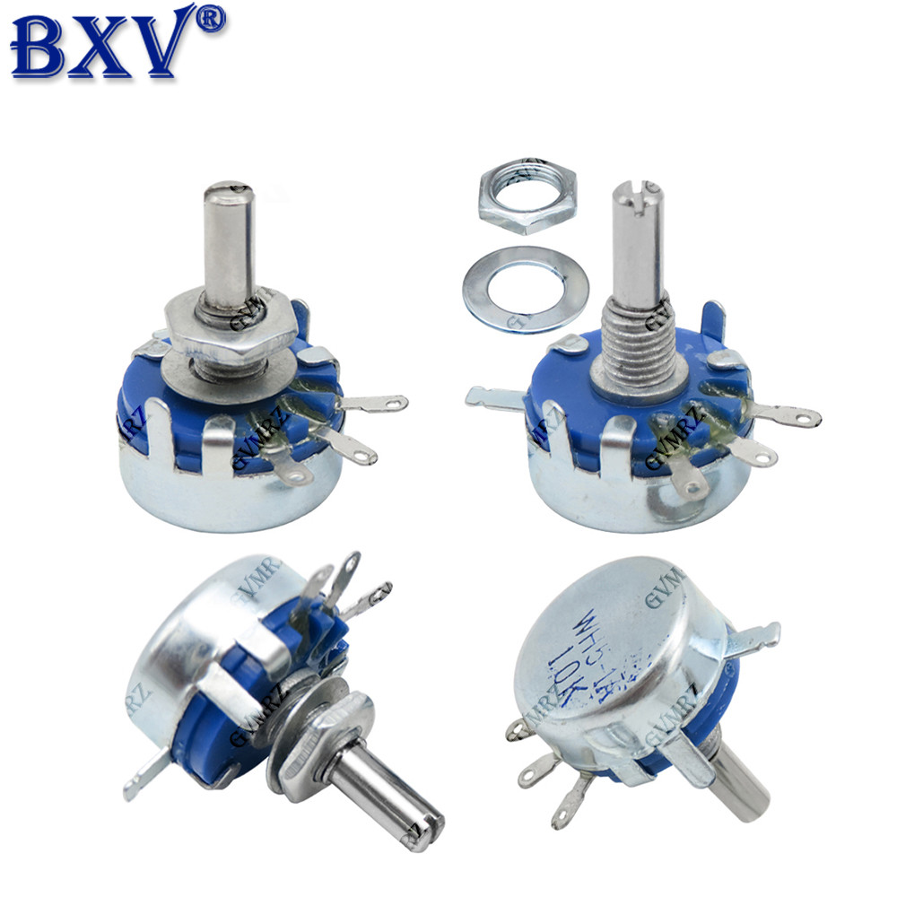 2PCS WH5-1A คาร์บอน Potentiometer 470R 1K 1.5K 4.7K 10K 100K 220K 1M โอห์ม 3 จังหวะรอบเพลาโรตารี Tap