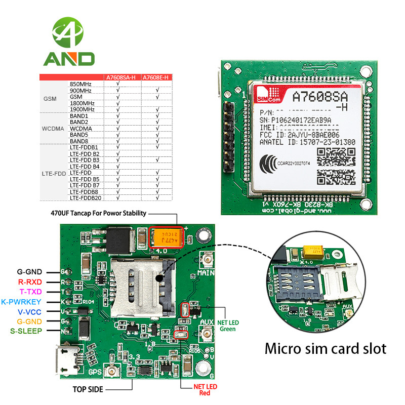 และ 1 ชิ้น SIMCom A7608SA H Breakout 4G โมดูล LTE Cat 4 เปลี่ยน SIM7600SA-H สําหรับละตินอเมริกา