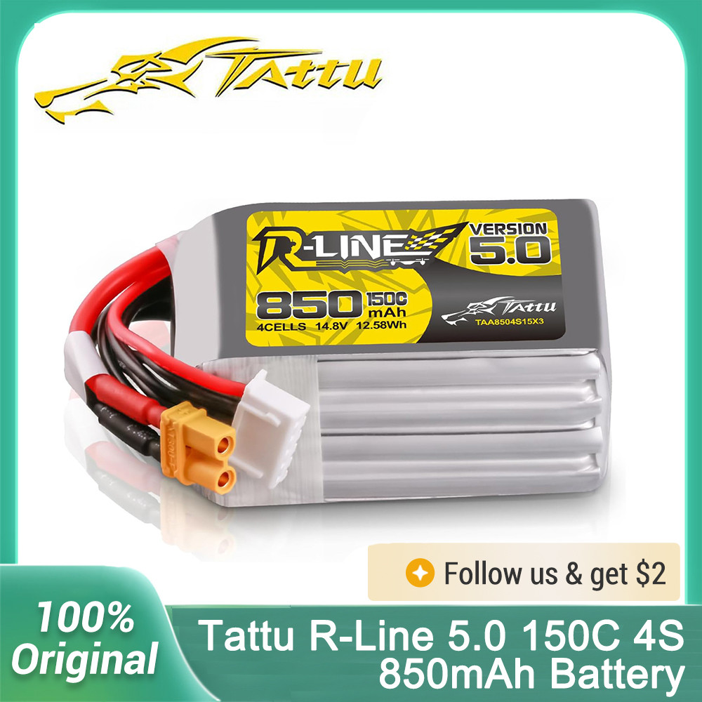 Tatti R-Line 5.0 850mAh 4S 150C 14.8V แบตเตอรี่ Lipo พร้อมปลั๊ก XT30U-F