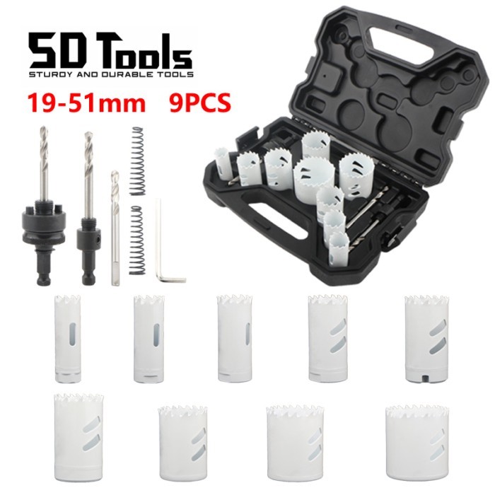 M42 Bi-Metal Cobalt Hole Saw Drill Bits Set 9Pcs Hole Cutter Drill Bits With Cobalt For Wood, Drywa