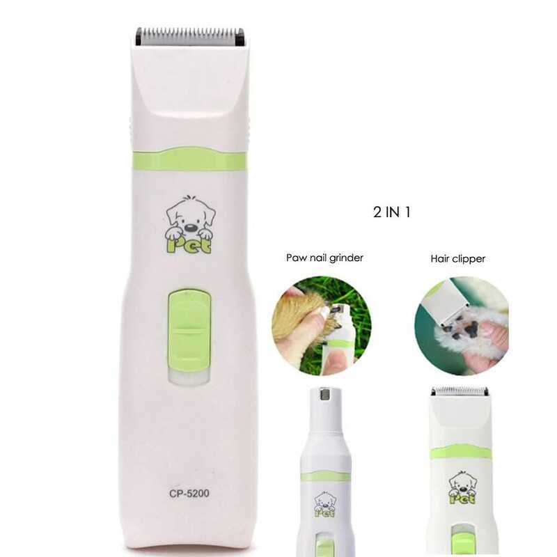 CP5200 2 in 1 Pet Grooming ต่อสุนัขแมวผม Trimmer เครื่องบดเล็บไฟฟ้า Paw ตัดผม hine สัตว์เลี้ยง pers