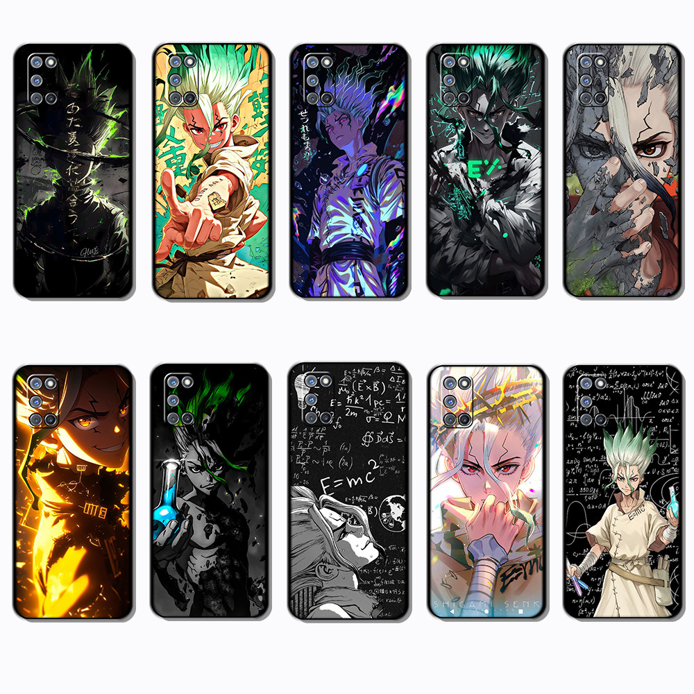 OPPO Reno 2 2Z 2F 3 4 pro 5 6 5G dr stone เคสโทรศัพท์สี TPU สีดํานุ่ม