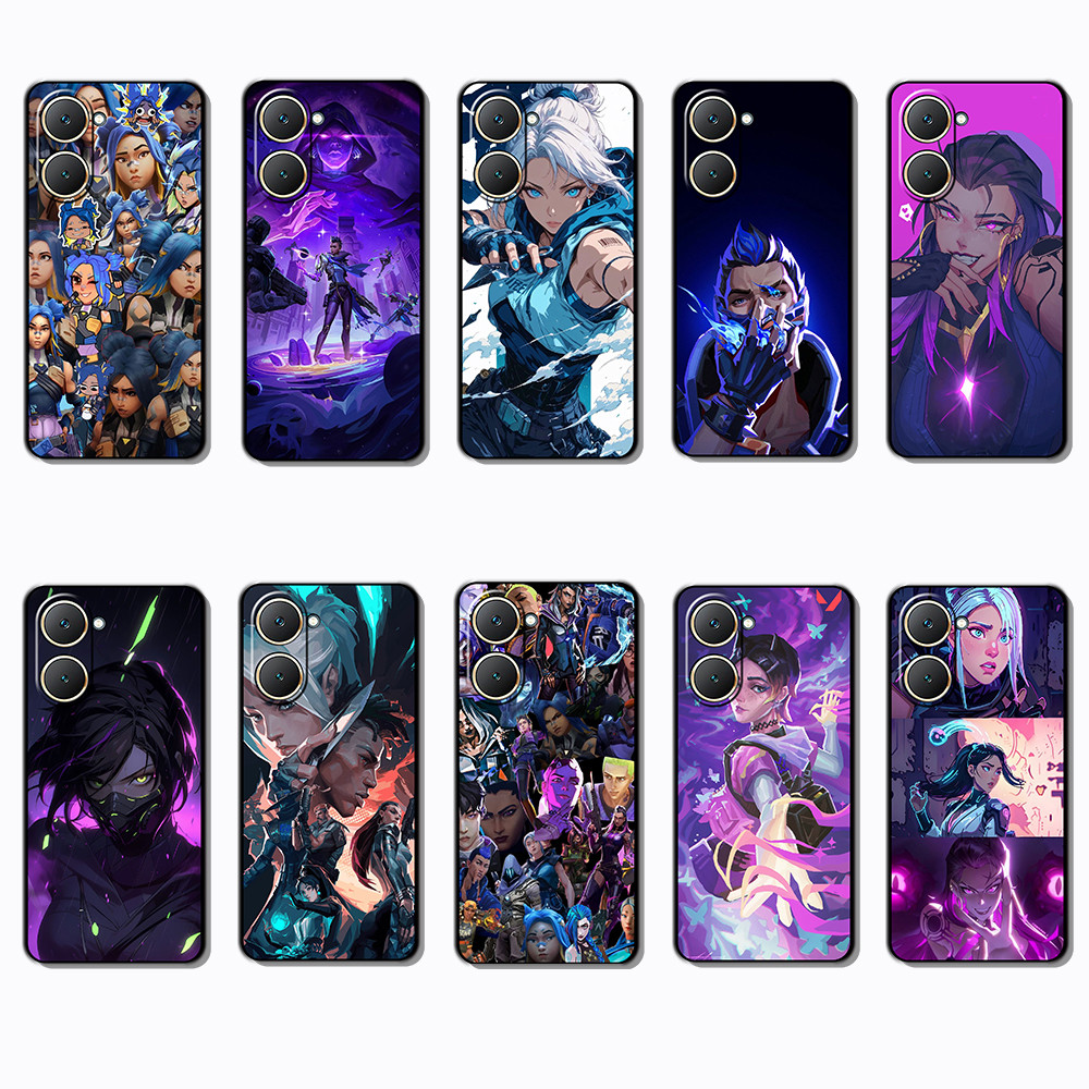 เคสโทรศัพท์สีดํานุ่มสําหรับ Vivo Y03 Y30T Y18 Y18S Y18E T3 Z9 lite Y37M Valorant caseg