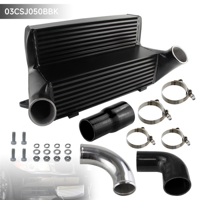 Aluminum 7.5" Bar & Plate Intercooler Kit For BMW 135i 335i 335is 335xi E82 E90 E91 E92 E93 N54&N55
