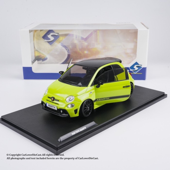 SOLIDO/SOLID 1: 18 FIAT F595 ABARTH โมเดลรถเปิดคู่โลหะผสม