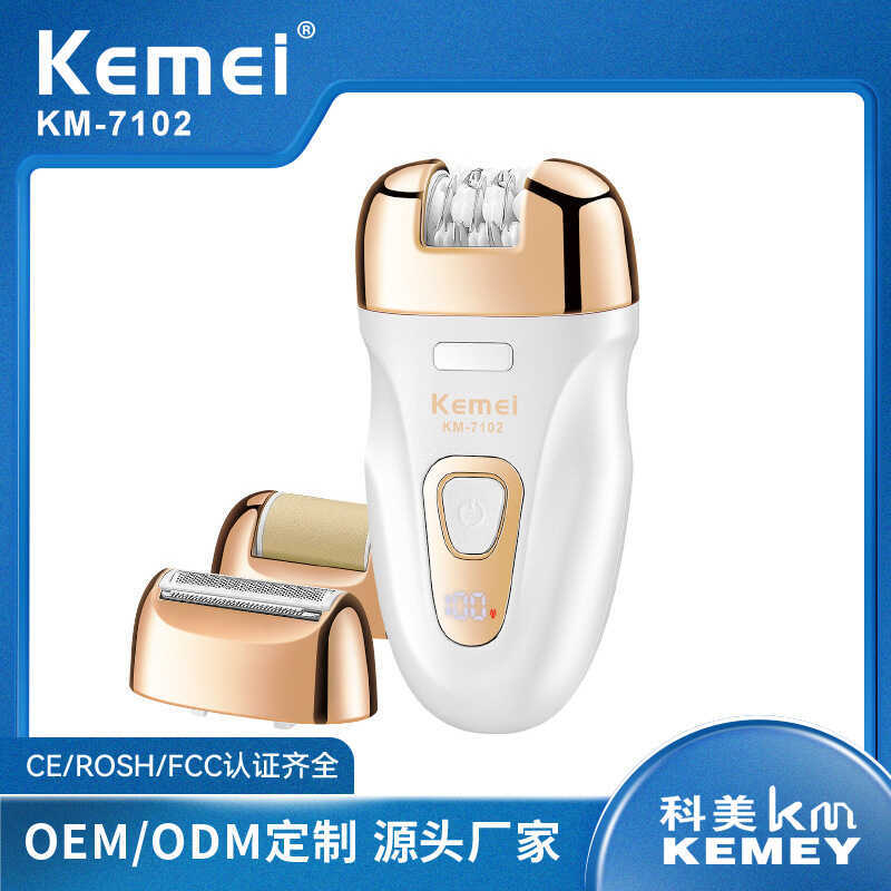 Kemei Kemei Kemei โกนหนวดไฟฟ้า KM-7102 เครื่องกําจัดขนสุภาพสตรี Private Parts เครื่องโกนหนวด Plackin