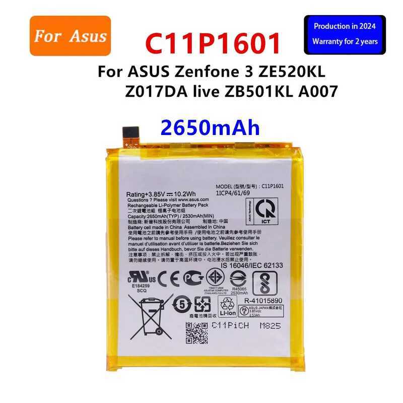 แบตเตอรี่ใหม่เอี่ยม C11p1601 2650Mah สำหรับ ASUS Zenfone 3 Zenfone3 Ze520kl Z017da Live Zb501kl A00