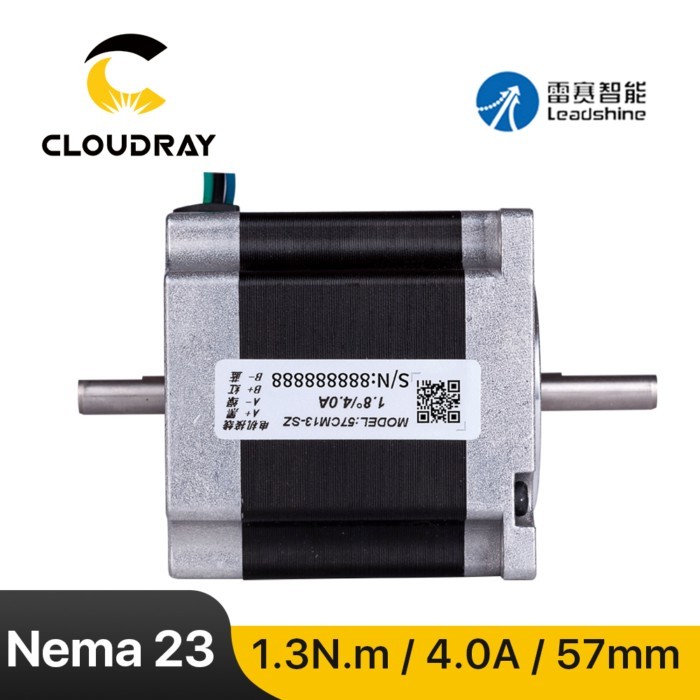 Leadshine Nema 23 Stepper Motor (57CM13-SZ) 4.0A 1.3N.m Dual Axis 2 Phase for CNC Router Engraving