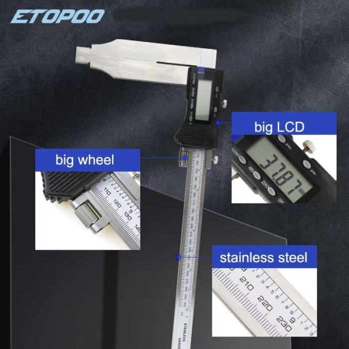 ETOPOO 300MMx150MM Digital Caliper / Vernier Caliper Heavy Duty Digital Vernier Caliper with Long J