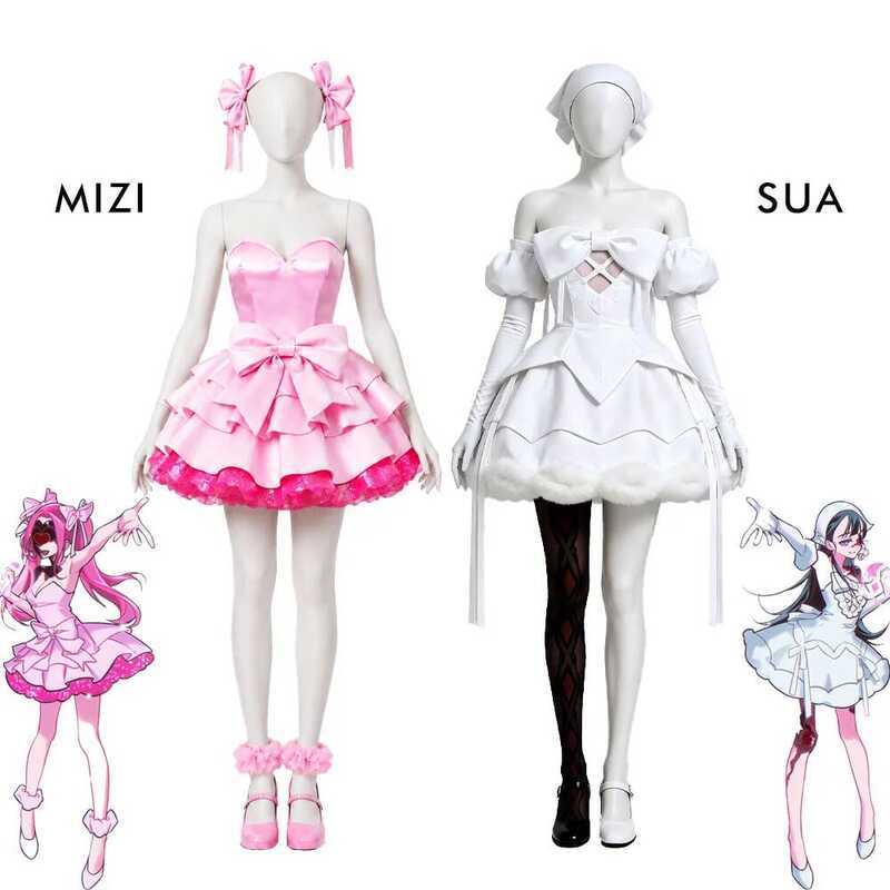 W Alien Stage Zombie Stage Mizi Sua Cosplay Costume White Dress Full Set Adult Women Halloween Comi