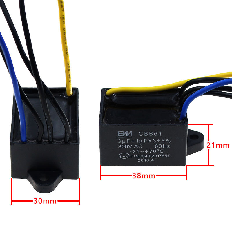 ♞,♘ซีบีบี61 3UF + 1UFX3 300โวลต์ ห้า 5 สายพัดลมพัดลมเพดานความเร็วควบคุมมอเตอร์สตาร์ทตัวเก็บประจุ