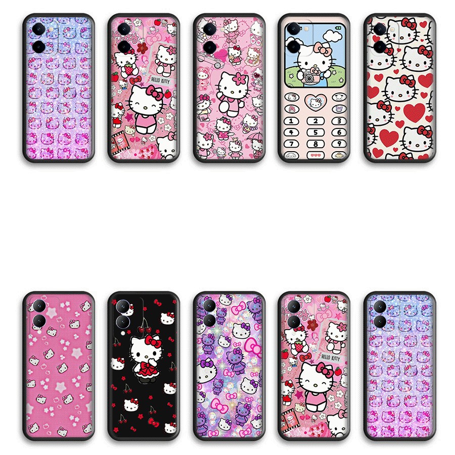 D-8น่ารักการ์ตูนHello KittyสําหรับVivo Y30 Y30T Y31 Y35 Y36 Y37M Y50 Y51 Y53 Y55s Y69 Y71 Y73 TPUซิล