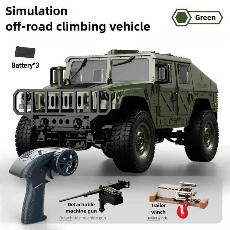 JJRC C8835 จําลอง 3 แบตเตอรี่ 4x4 All-terrain RC Off-road ปีนเขาไฟฟ้ารีโมทคอนโทรลรถรุ่นพร้อมไฟ