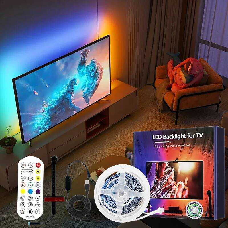 C Tv Ambient Backlight 5V Usb Rgbic Led Light Strip With Camera 3.8M 5M App Smart Lighting Screen C
