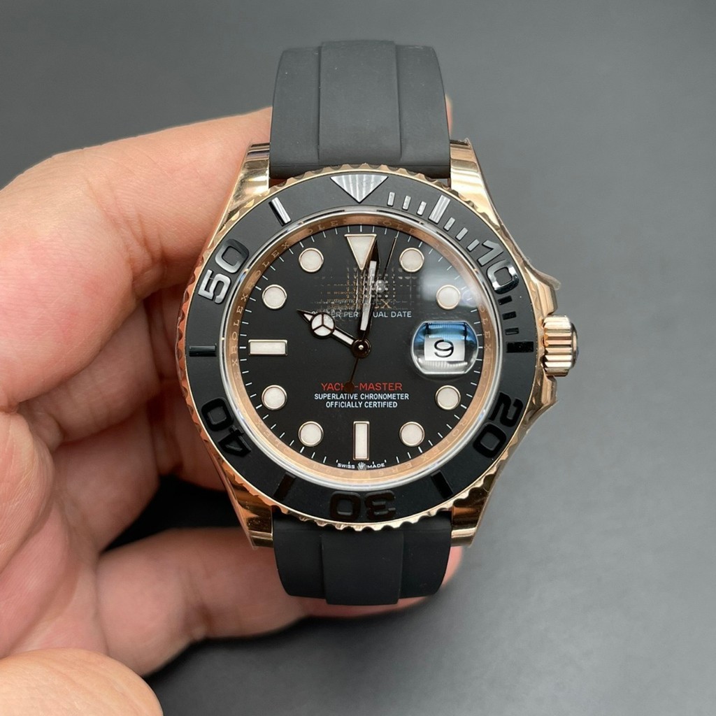 ยิงจริง❤ Simple Platinum Yacht Gold Yacht ธุรกิจที่มีชื่อเสียงผู้ชายนาฬิกา C โรงงาน N ปฏิทินส่องสว่า