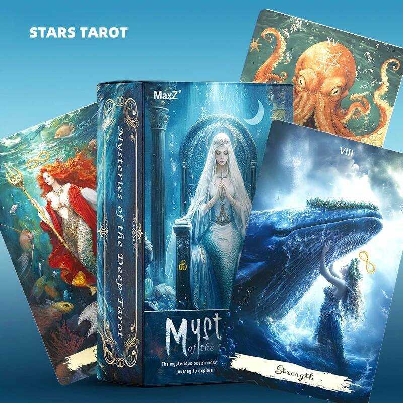 2025 ใหม่เริ่มต้น 12x7 ซม.การ์ด Rider Wate 78 ของแท้ Professional Mermaid Tarot Deck พร้อม Guidebook