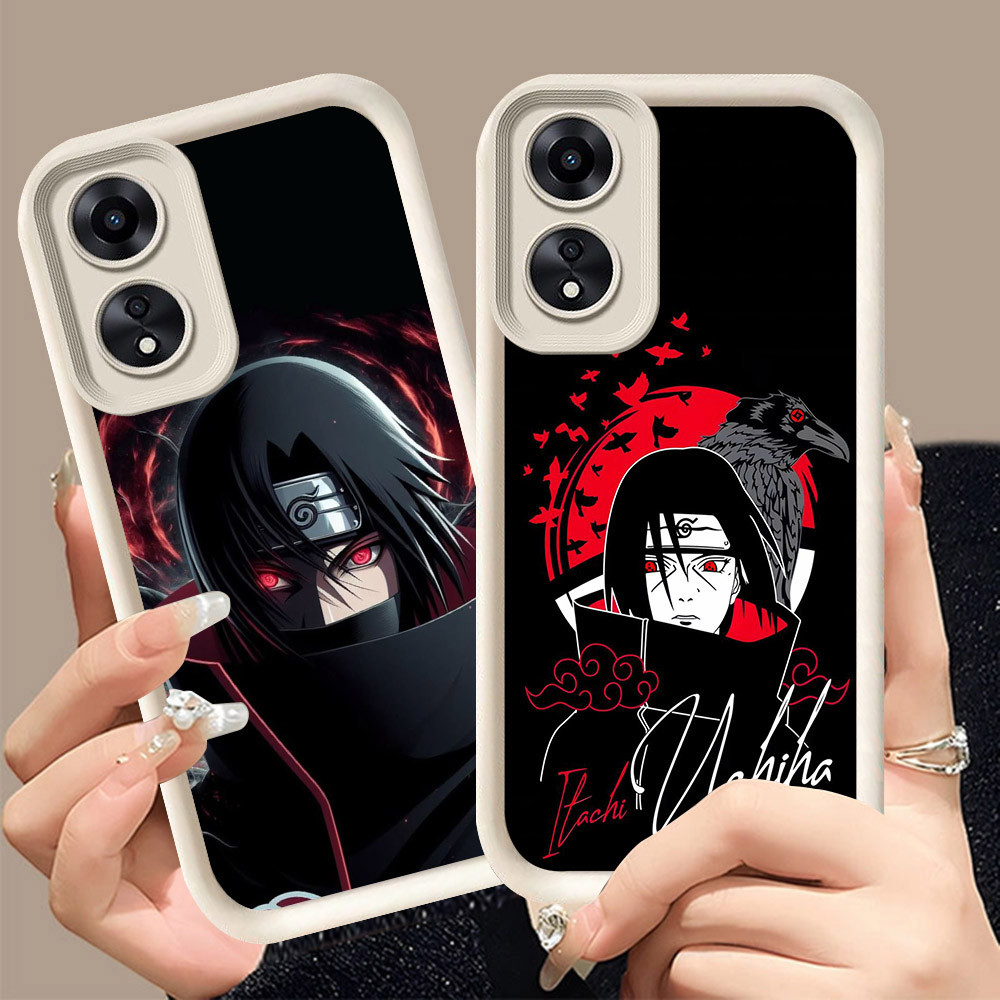 Q-18 Naruto Akatsuki ขาวดำเคสโทรศัพท์หรับ OPPO Reno 8T A2X A1X A98 A1 A60 F23 Pro 5G ปกสีชมพู