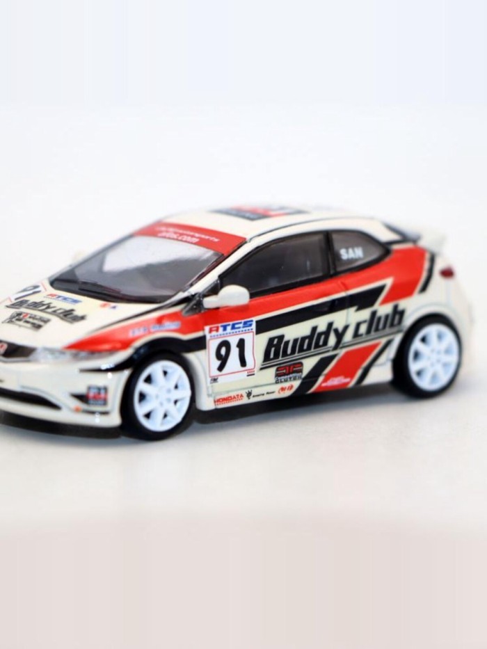 Para64 1 64 Honda Civic Typr R Civic FN2 Racing Car Model Alloy Toy Car Decorative Limited Edition C