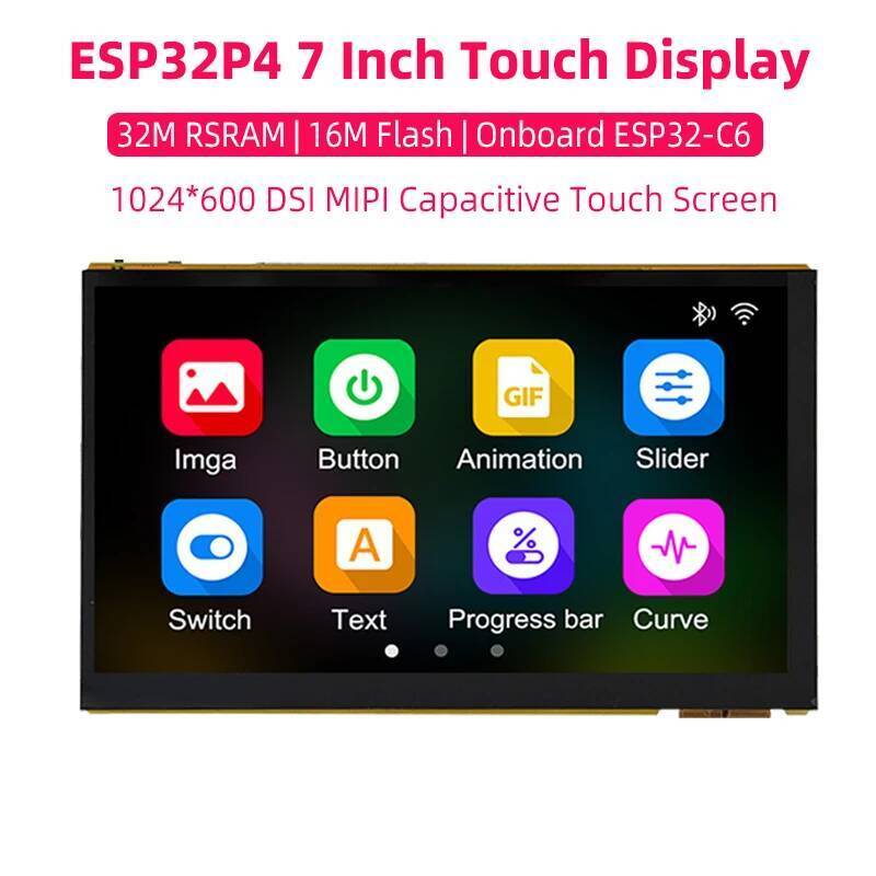 ใหม่ ESP32P4 32M PSRAM 16M แฟลช MCU 1024 * 600 DSI MIPI จอแสดงผล Capacitive Touch หน้าจอ Onboard ESP