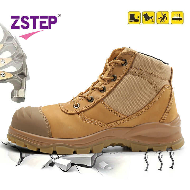 ❤ ZSTEP รองเท้านิรภัยป้องกันหัวโลหะของผู้ชาย,รองเท้าใส่ทำงานป้องกันไฟฟ้าสถิตย์ป้องกันการเจาะทะล