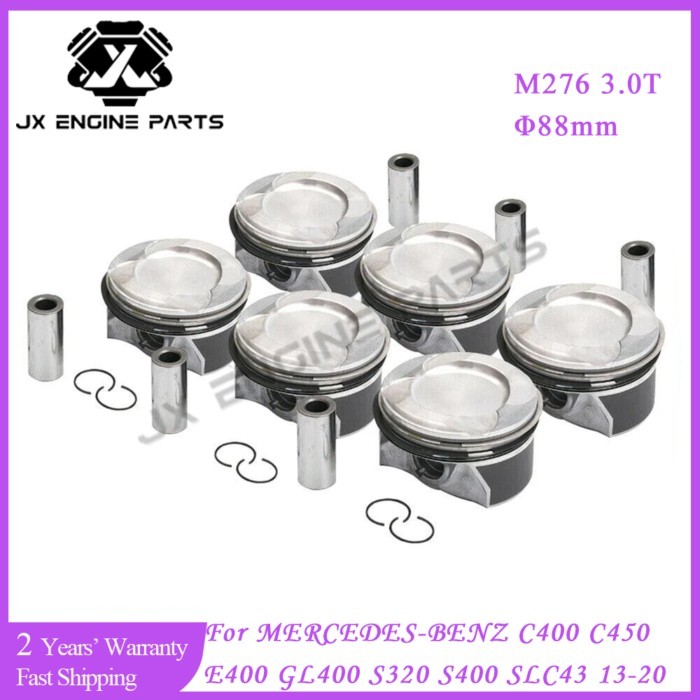 M276 Engine Piston & Piston Ring Set For Mercedes-Benz 3.0 C400 E400 E43 ML400 GL400 S320 S400 S500