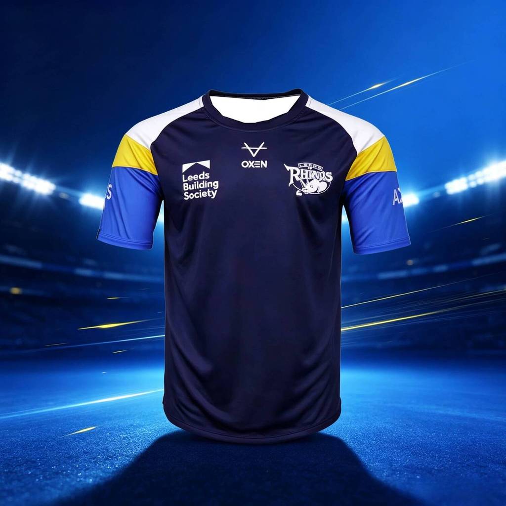 26 Leeds Rhinos "Leeds Building Society" การฝึกอบรมรักบี้ League Jersey Men Y2K เสื้อยืดเหมาะสําหรับ