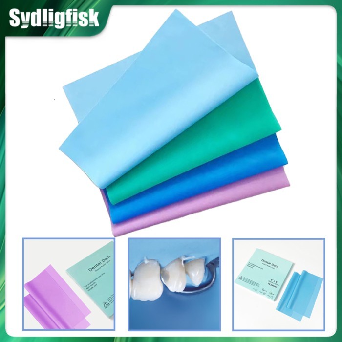 36Pcs Dental Rubber Dam Natural Rubber Latex Barrier Dam Non Sterile Dental Dam Sheet 6''X6'' Adult