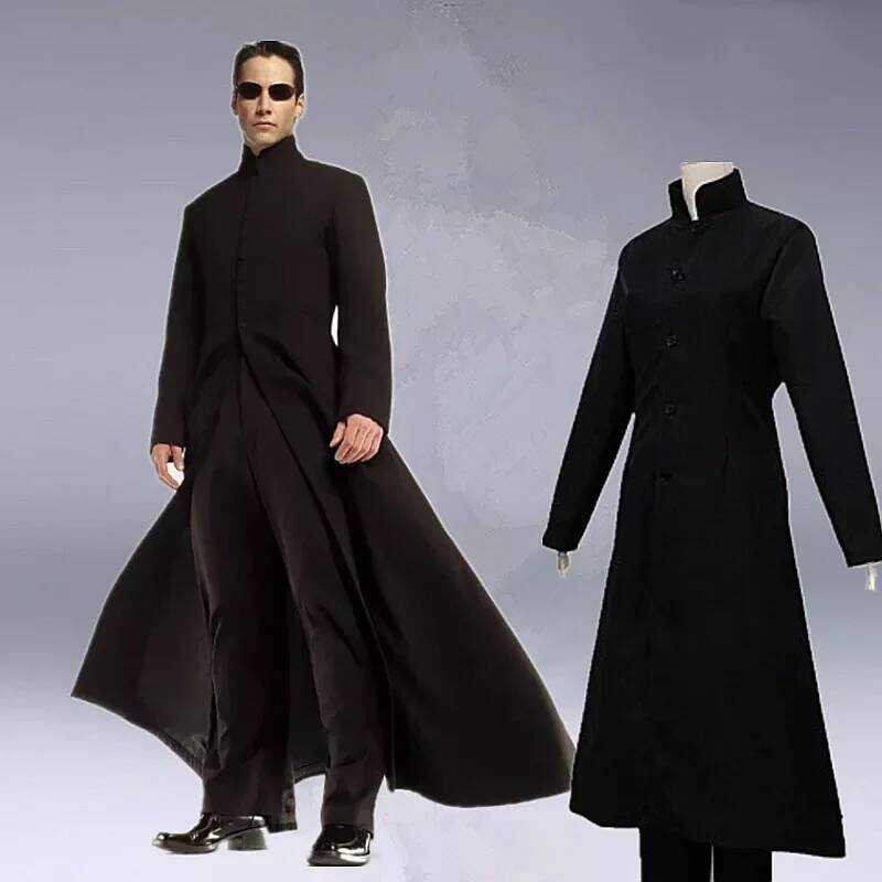 C Matrix Cosplay Customised Black Cosplay Costume Neo Trench Coat Halloween Party Costumes For Wome