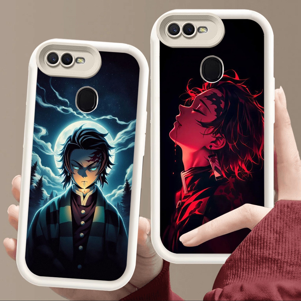 เคสสําหรับ OPPO A12 A5S A1K F5 A12E A7 F9 F7 A3S A5 A12s Pro นุ่มสีขาว E90 Demon Slayer