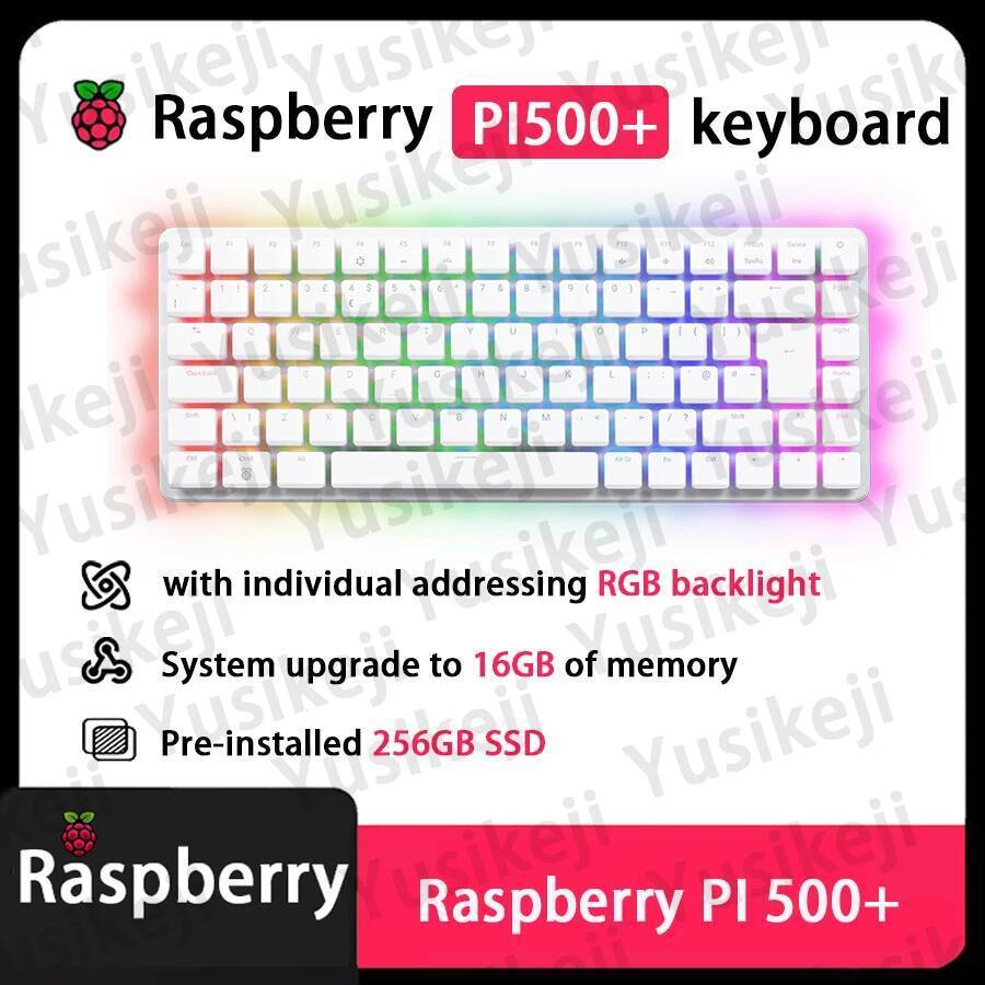 แป้นพิมพ์ Raspberry Pi 500 PLUS Pi 500+ ใหม่อย่างเป็นทางการ Raspberry PI 500 PLUS การเขียนโปรแกรมคอม
