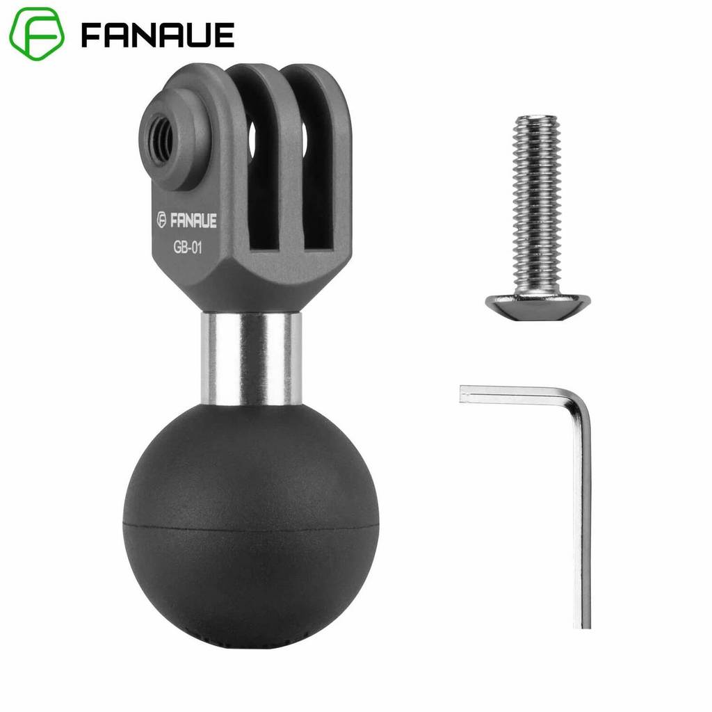 TC FANAUE 1 นิ้ว Ball Head Mount อะแดปเตอร์อลูมิเนียมสําหรับ Go Pro 10 9 8 7 6 5 กล้องแอคชั่นแคมเมรา