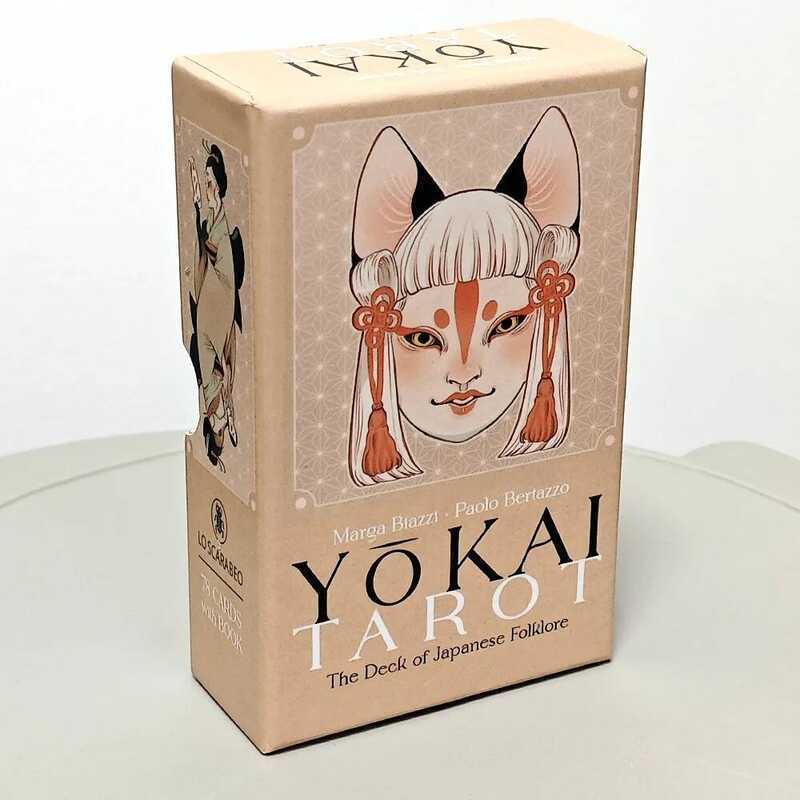Yokai Tarot Deck 78 ชิ้นการ์ด Rooted ญี่ปุ่น Folklore พิมพ์ 350GSM Emed Cardstock บรรจุในกล่องแข็ง 1