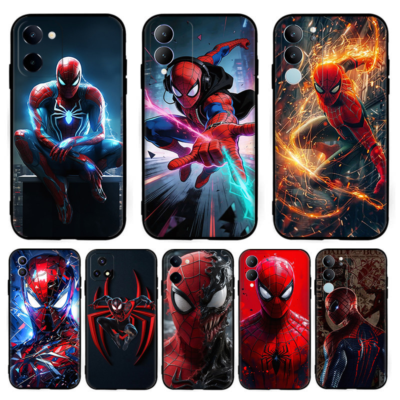 สําหรับ Vivo V21E V25 V27 V27E V27Pro V29E V29 V40 Pro Lite KY94 อะนิเมะ Spider Man ปลอก 7Y4 สีดํา T